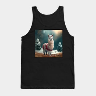 Cute Christmas Llama Tank Top